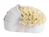Ivory Roses in Cradle Box - Flowers Box London