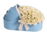 Ivory Roses in Cradle Box - Flowers Box London