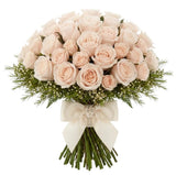 Ivory Roses with Wax Flowers Bridal Bouquet - Flowers Box London