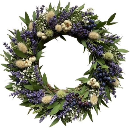 Lavender and Dried Flowers Door Wreath - Flowers Box London