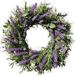 Lavender and Gypsophila and Greenery Door Wreath - Flowers Box London