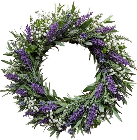 Lavender and Gypsophila and Greenery Door Wreath
