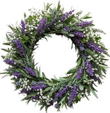 Lavender and Gypsophila and Greenery Door Wreath - Flowers Box London