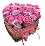 Lavender and Pink Roses Box - Flowers Box London