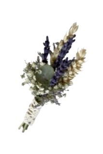 Lavender and Wheat Buttonhole - Flowers Box London