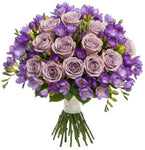 Lavender Roses and Freesias Bouuqet - Flowers Box London