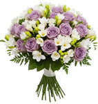 Lavender Roses and Freesias Bouuqet - Flowers Box London