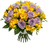 Lavender Roses and Freesias Bouuqet - Flowers Box London
