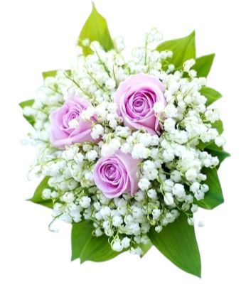 Lavender Roses with Lily of Valley Bouquet