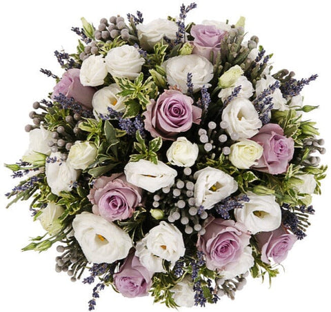 Lavender Roses with Lisianthus Subtle Bouquet - Flowers Box London