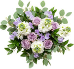 Lavender Roses with Stock and Sweet Pea Bouquet - Flowers Box London