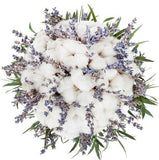 Lavender with Cotton and Greenery Bouquet - Flowers Box London