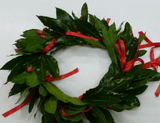 Leaf Lauren Crown with GREEN RIBBON + white berry hypericum + some gypsophila - Flowers Box London