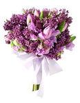 Lilac with Tulips and Sweet Pea Bridal Bouquet