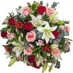 Lily and Blushed Roses Bouquet