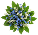 Lily Of The Valey and Forget Me Not Bouquet with Greenery - Flowers Box London