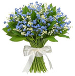 Lily Of The Valey and Forget Me Not Bouquet with Greenery - Flowers Box London