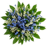 Lily Of The Valey and Forget Me Not Bouquet with Greenery - Flowers Box London
