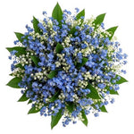 Lily Of The Valey and Forget Me Not Bouquet with Greenery - Flowers Box London
