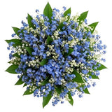 Lily Of The Valey and Forget Me Not Bouquet with Greenery - Flowers Box London