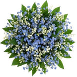 Lily Of The Valey and Forget Me Not Bouquet with Greenery - Flowers Box London