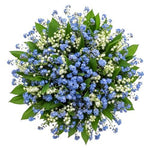 Lily Of The Valey and Forget Me Not Bouquet with Greenery - Flowers Box London