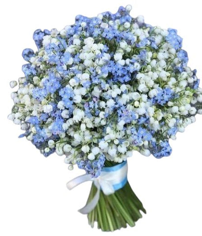 Lily of the Valley and Blue Forget Me Not Bridal Bouquet