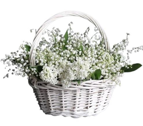Lily of the Valley and Lilac in Basket