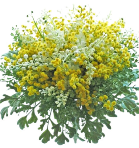 Lily of Valey and Mimosa Scented Bouquet - Flowers Box London