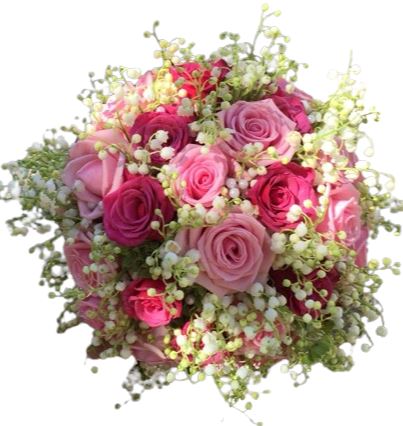 Lily of Valley and Pink Roses Bouquet