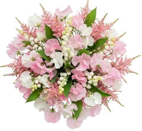 Lily of Valley with Sweet Pea and Astilbe Bouquet