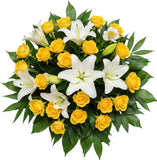 Lily & Yellow Roses Luxury Bouquet - Flowers Box London