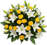 Lily & Yellow Roses Luxury Bouquet - Flowers Box London
