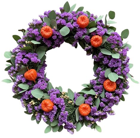 Limonium and Physalis Door Wreath
