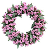 Limonium with Eucalyptus Door Wreath - Flowers Box London