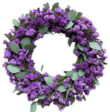 Limonium with Eucalyptus Door Wreath - Flowers Box London
