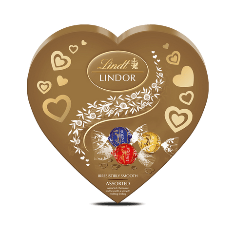 Lindt LINDOR Assorted Chocolate Heart Box 200g - Flowers Box London