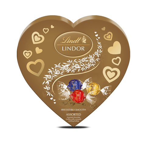 Lindt LINDOR Assorted Chocolate Heart Box 200g