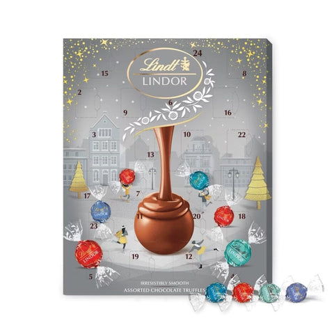 Lindt Lindor Silver Advent Calendar - Flowers Box London