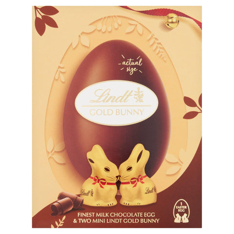 Lindt Medium Easter Egg with Two Mini Gold Bunnies 115g