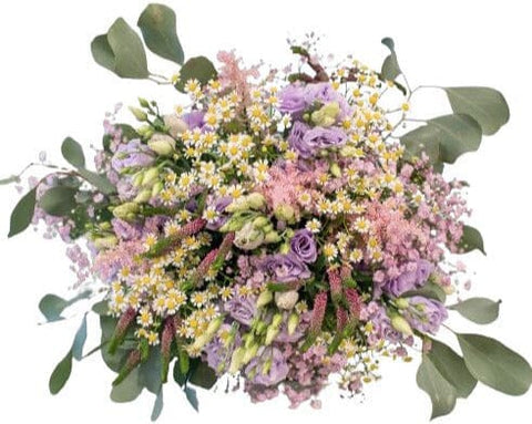 Lisianthus and Daisy Tanacetum Bouquet