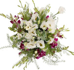 Lisianthus and Dendrobium Orchids Bouquet with Green Bell