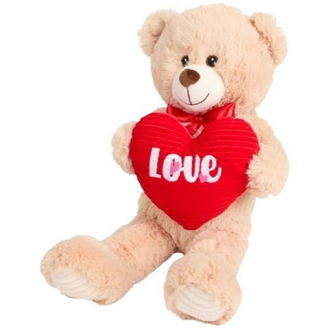Love Heart Teddy Bear 50cm - Flowers Box London