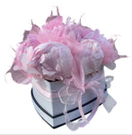 Lovely Peonies Box with Skeleton Leaves - Flowers Box London