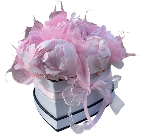 Lovely Peonies Box with Skeleton Leaves