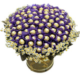 Luxe Chocolate Box in Purple with Tanacetum - Flowers Box London