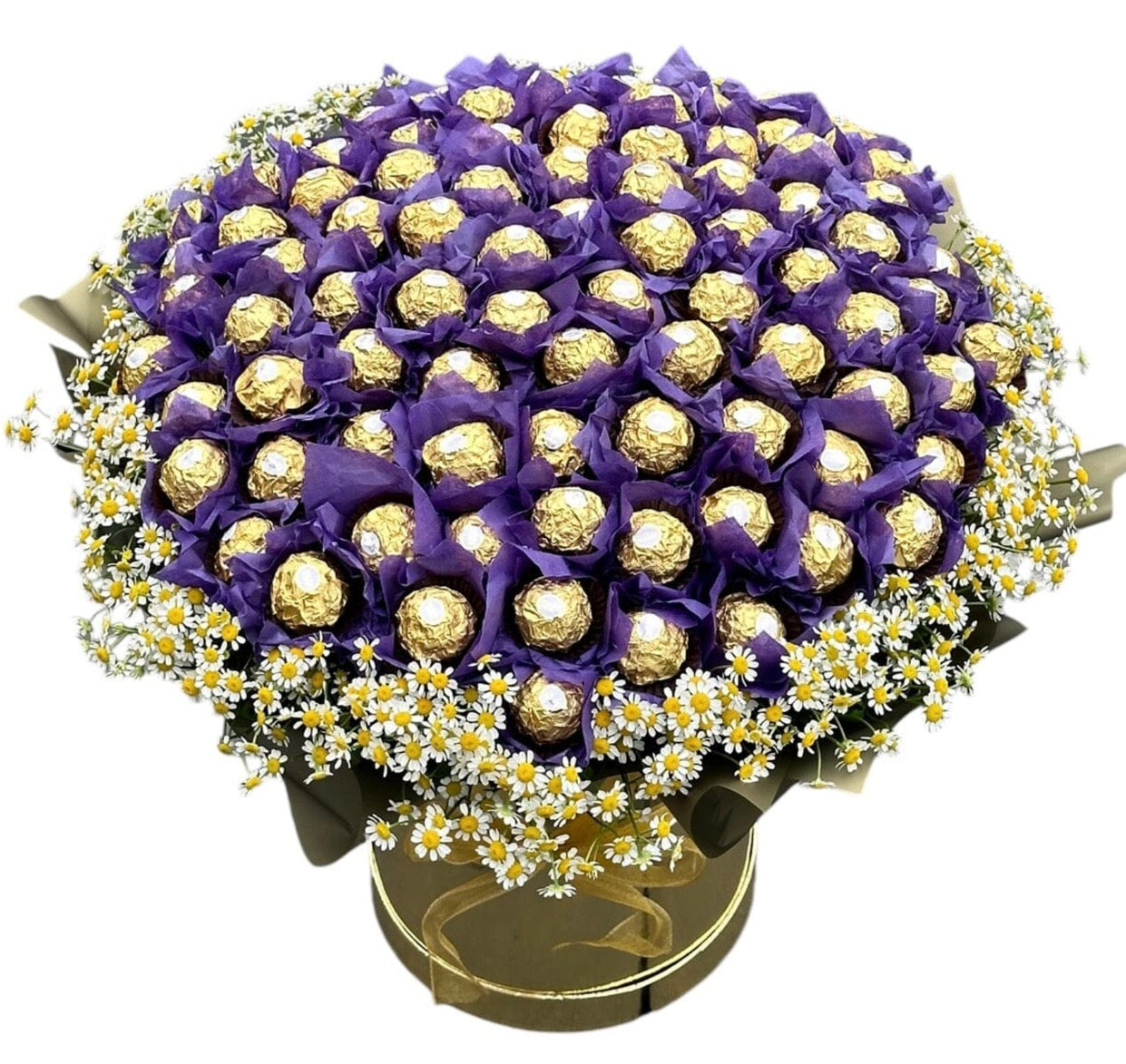 Luxe Chocolate Box in Purple with Tanacetum
