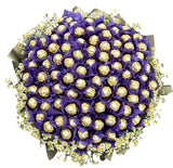 Luxe Chocolate Box in Purple with Tanacetum - Flowers Box London