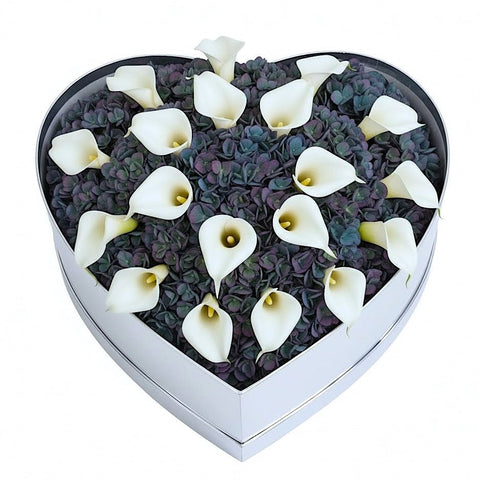Luxurious Pimpernel Hydrangea with Calla Lily Box - Flowers Box London
