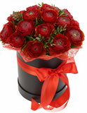 Luxury Bold Red Ranunculus Box - Flowers Box London
